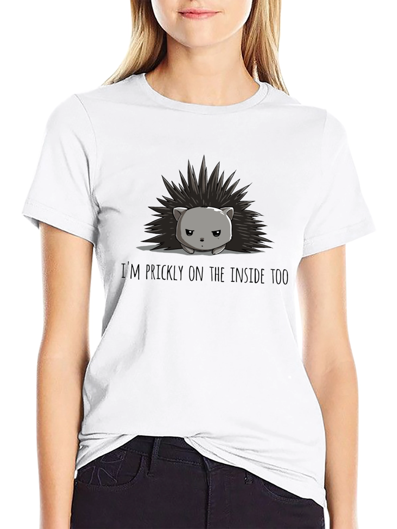 Prickly Inside Hedgehog Black T-Shirt