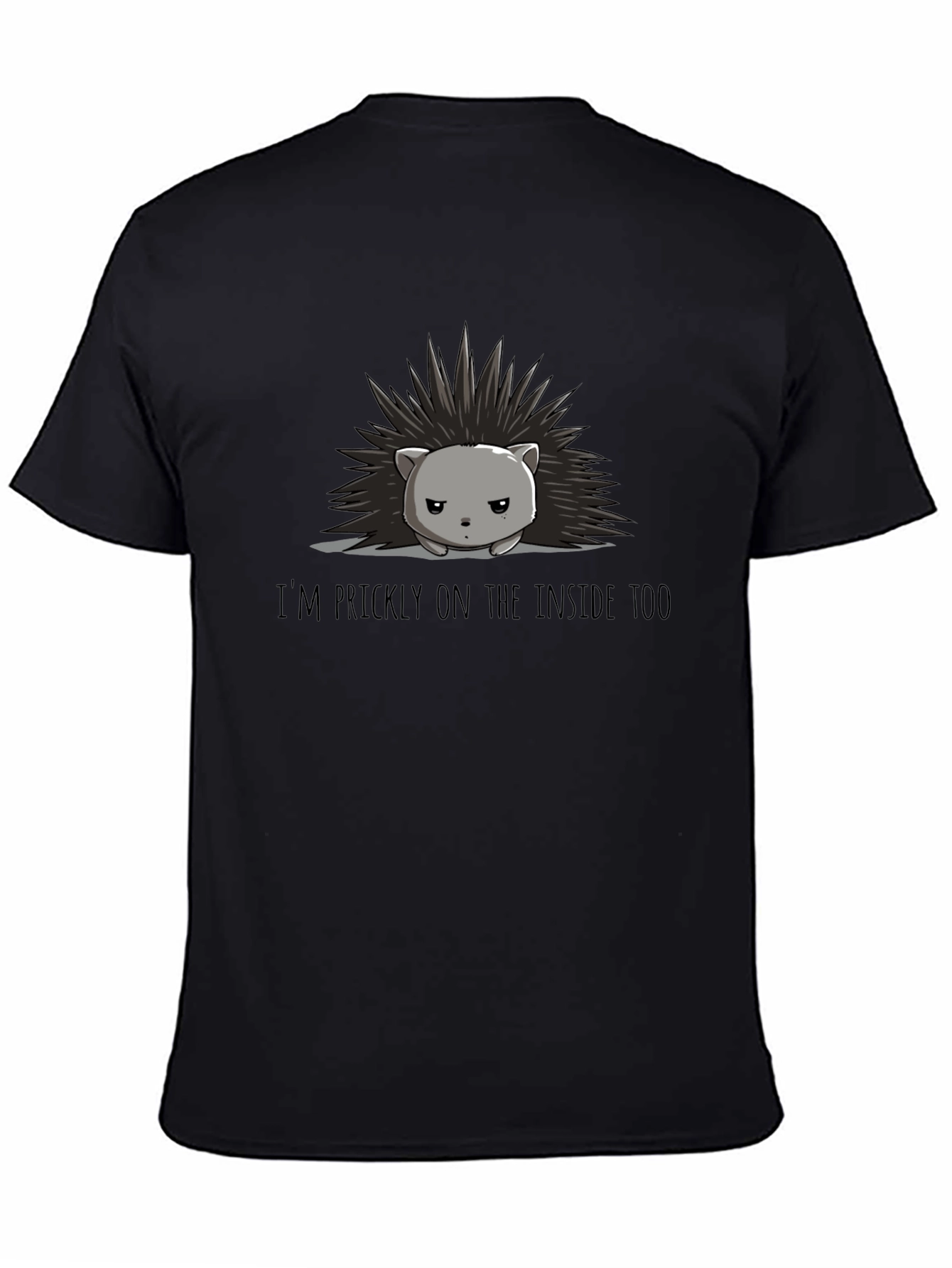 Prickly Inside Hedgehog Black T-Shirt