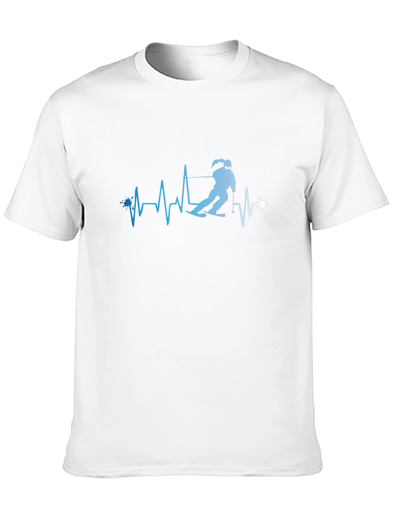 Skiing Heartbeat T-Shirt - Sporty Tee