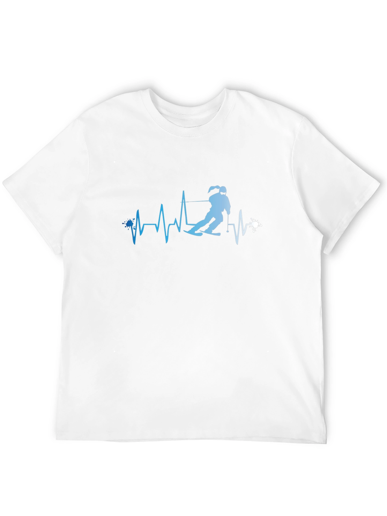 Skiing Heartbeat T-Shirt - Sporty Tee
