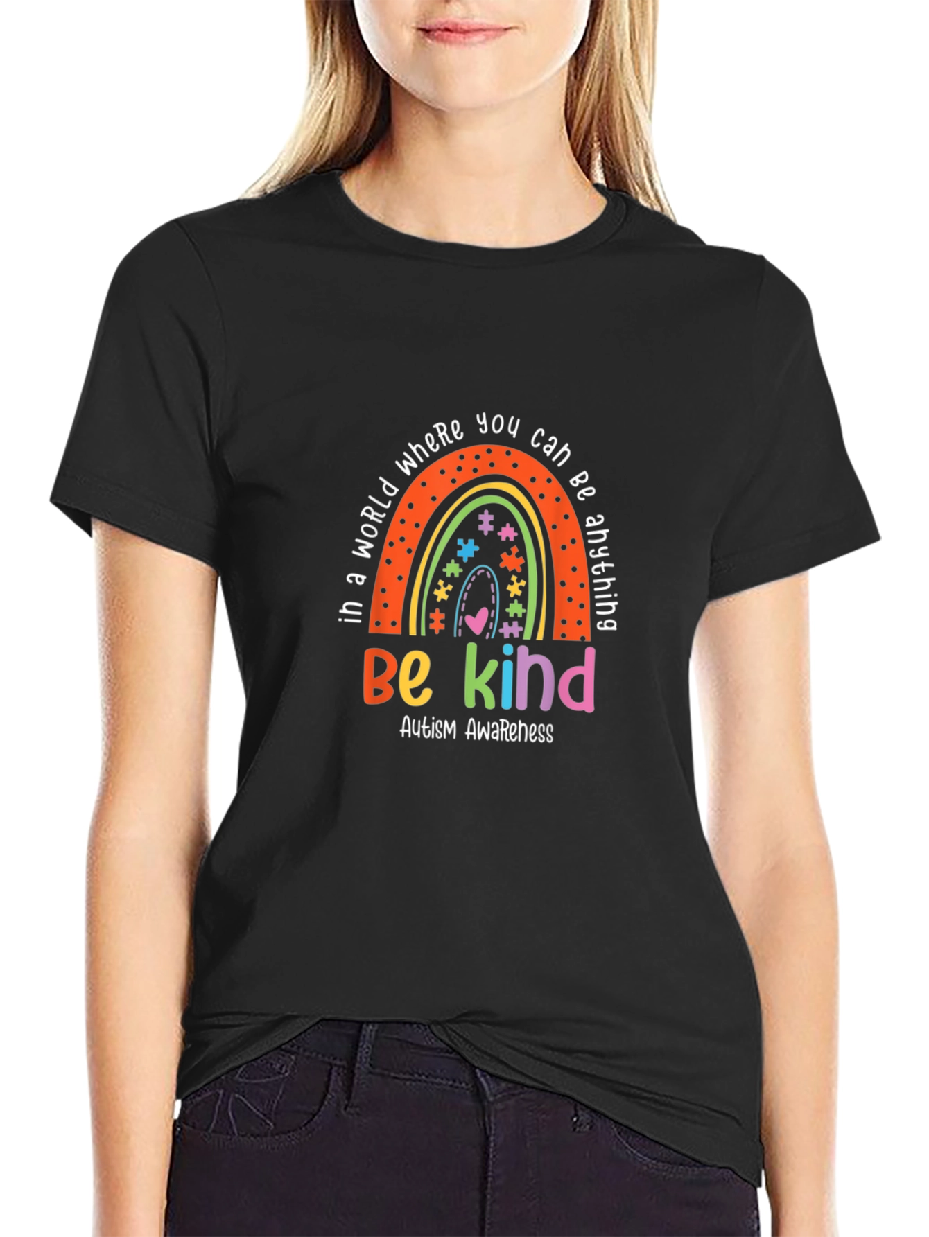 Be Kind Autism Awareness Rainbow T-Shirt