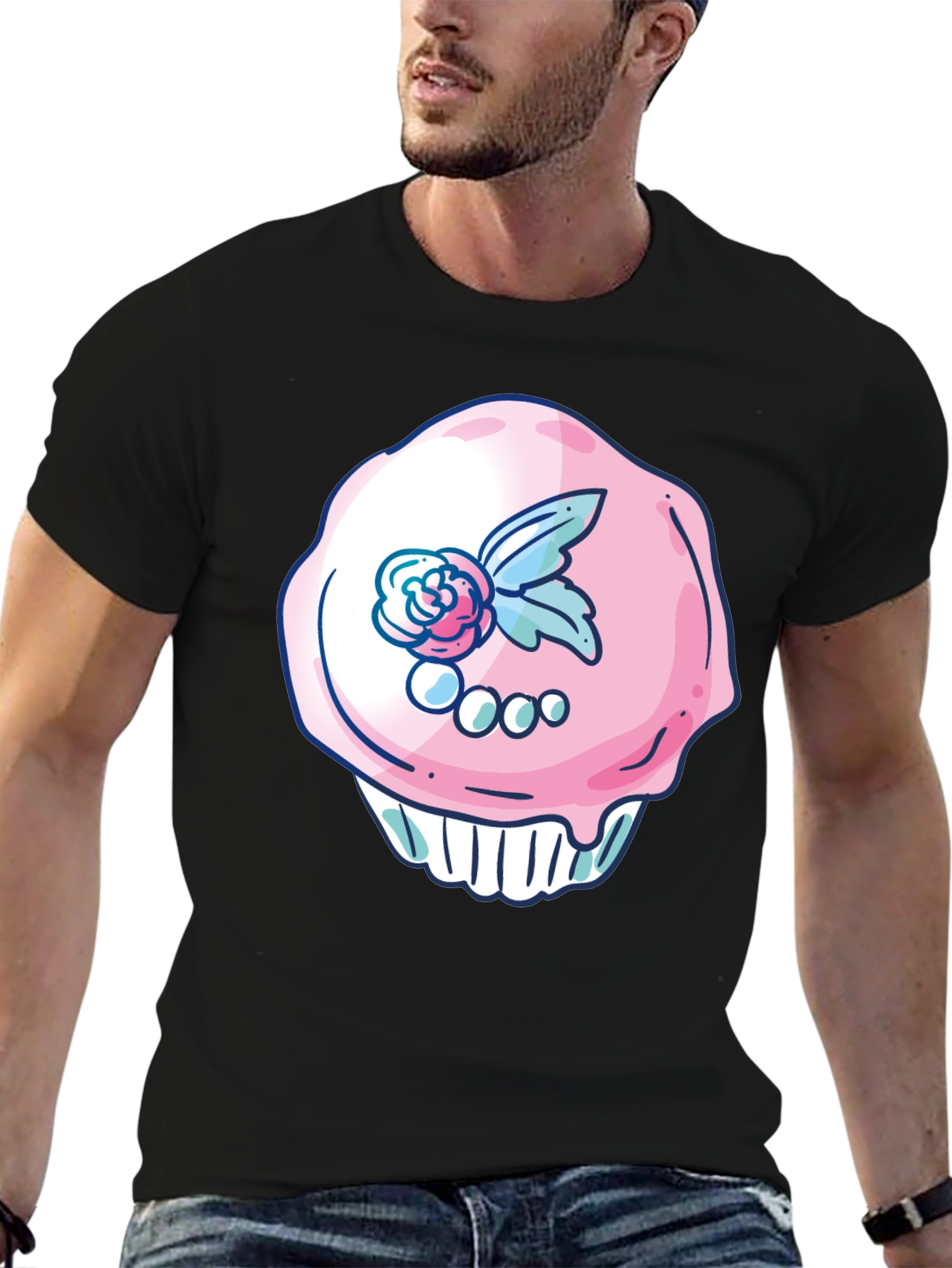 Cupcake Graphic Black T-Shirt