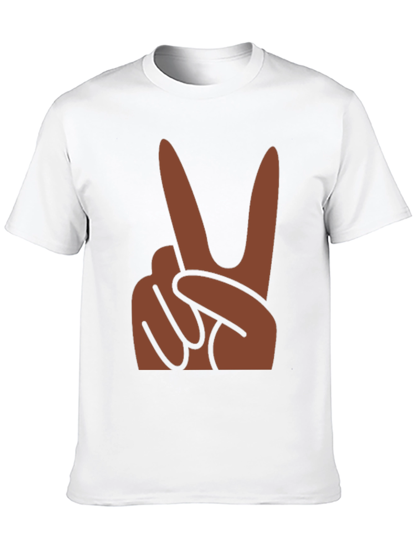 Peace Hand Sign Graphic Black T-Shirt