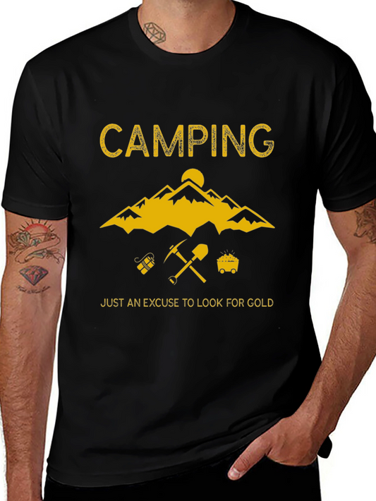 Camping Gold Prospecting T-Shirt - Adventure Awaits!
