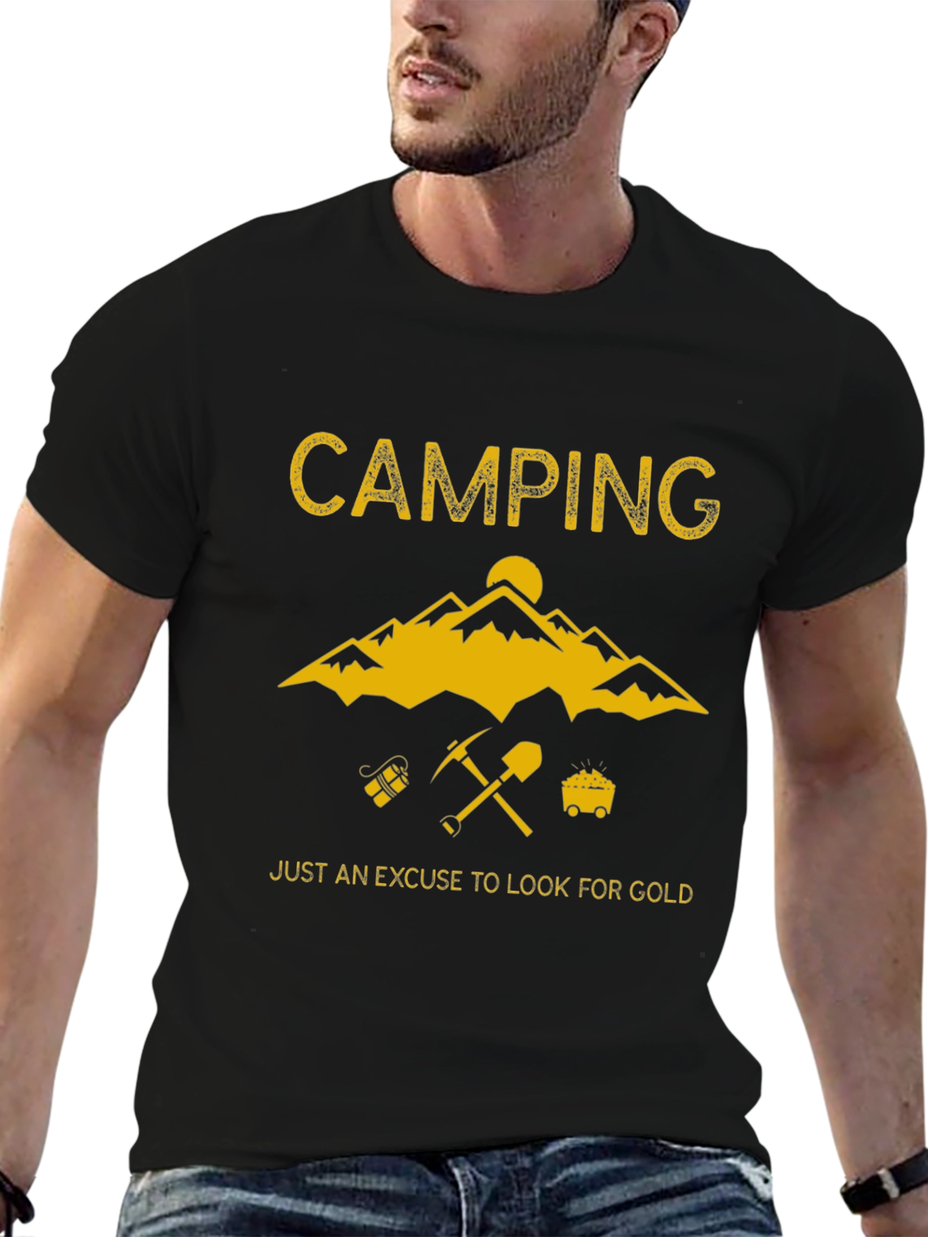 Camping Gold Prospecting T-Shirt - Adventure Awaits!