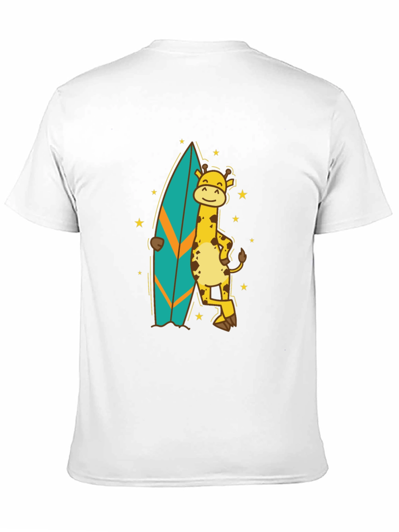 Surfing Giraffe T-Shirt - Black Cotton Tee