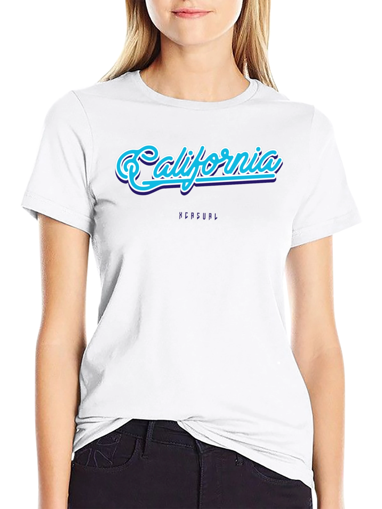 California Graphic Print Black T-Shirt