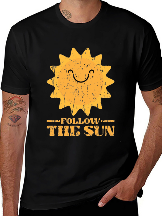 Follow The Sun Graphic Tee - Soft Cotton Black T-Shirt