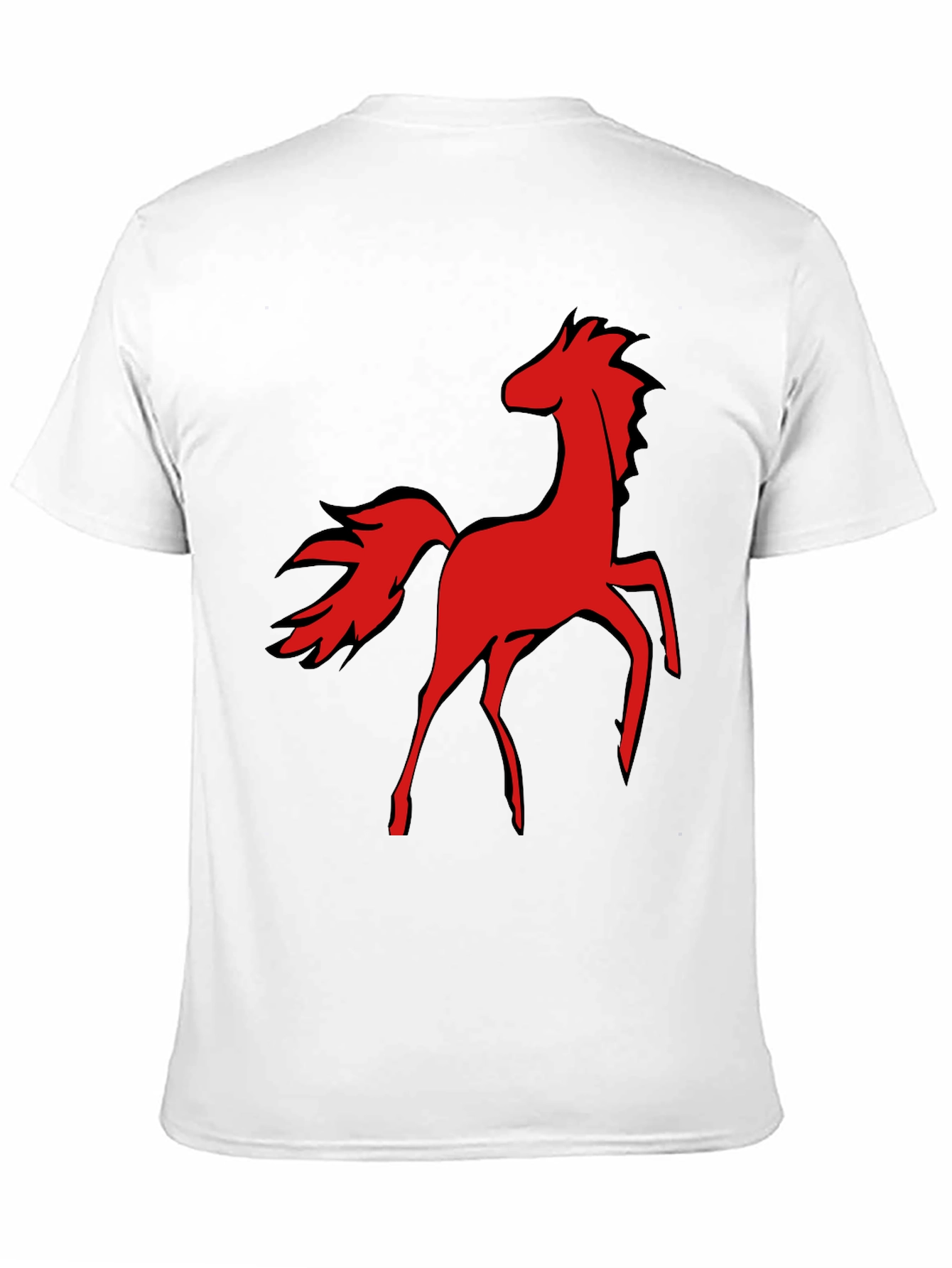 Red Horse Graphic Tee - Black Cotton T-Shirt