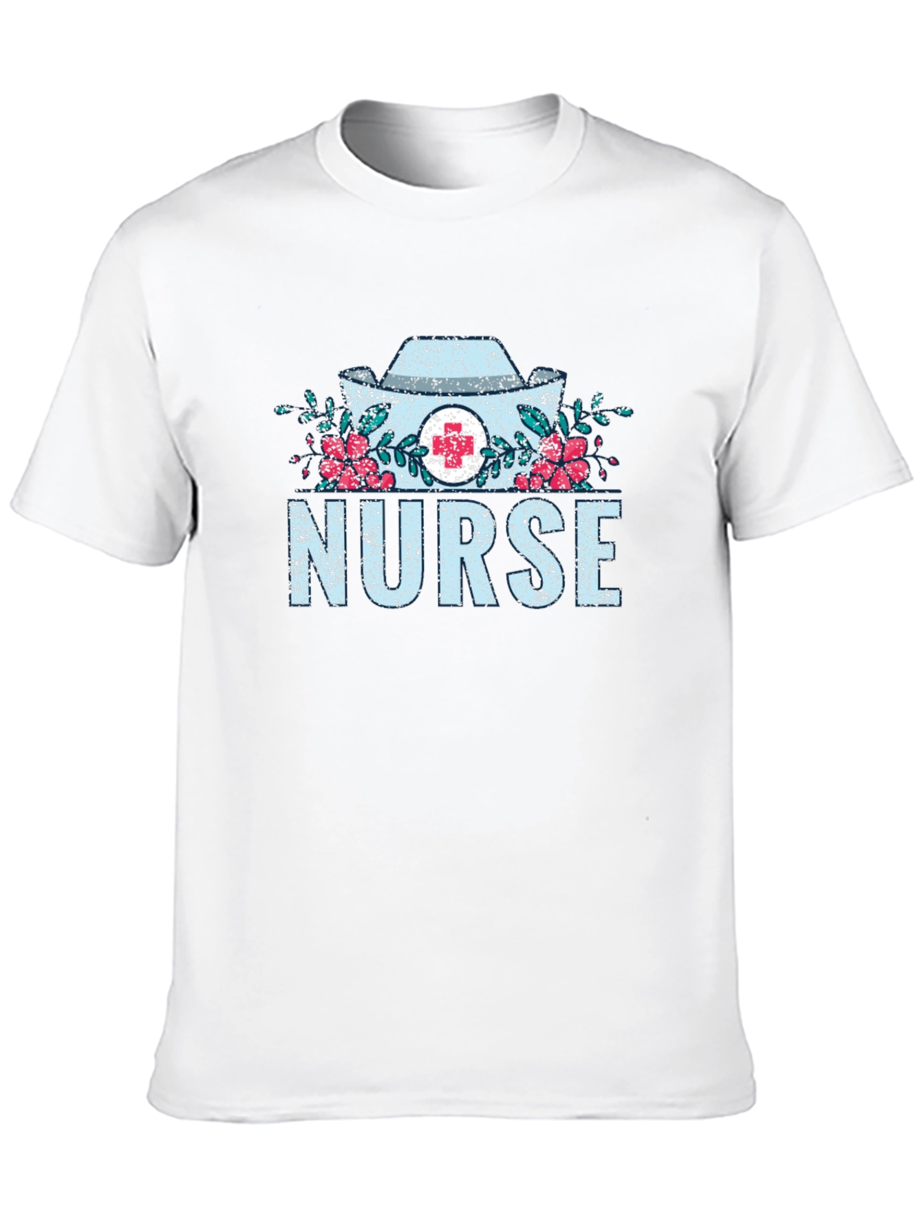 Nurse Floral Graphic T-Shirt - Medical Profession Apparel