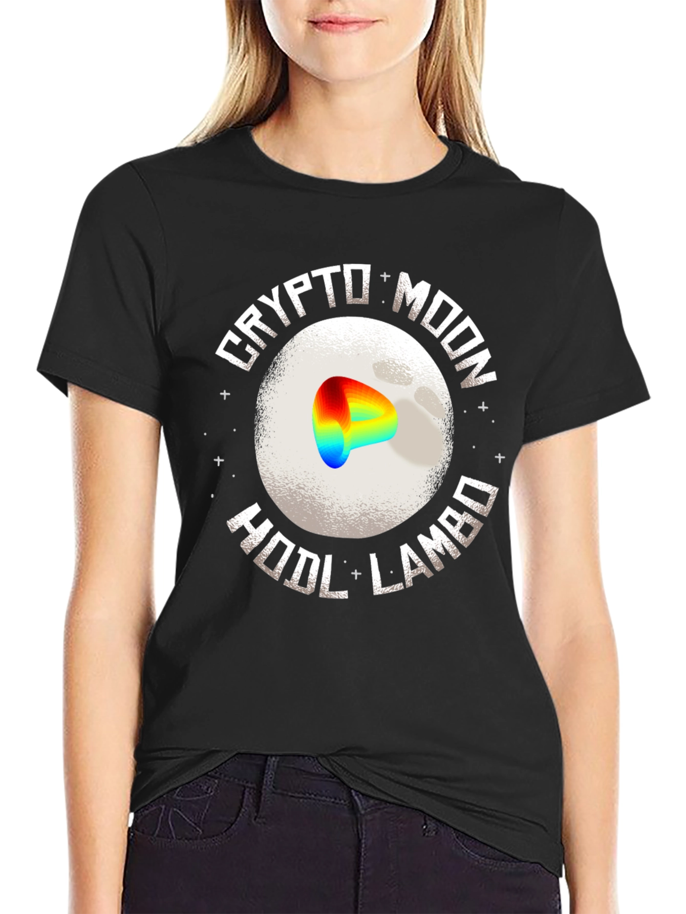 Crypto Moon HODL Lambo Black T-Shirt