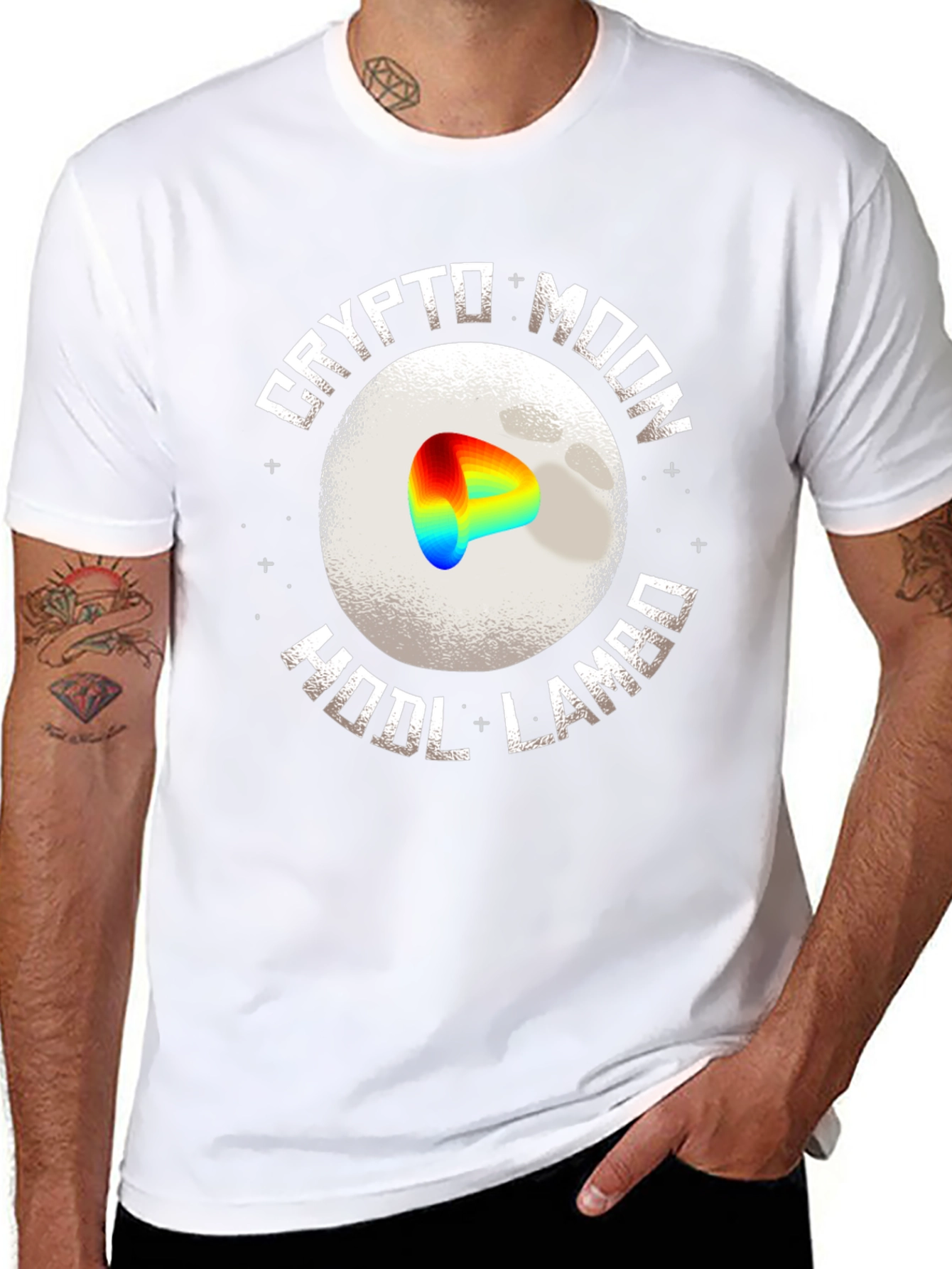 Crypto Moon HODL Lambo Black T-Shirt