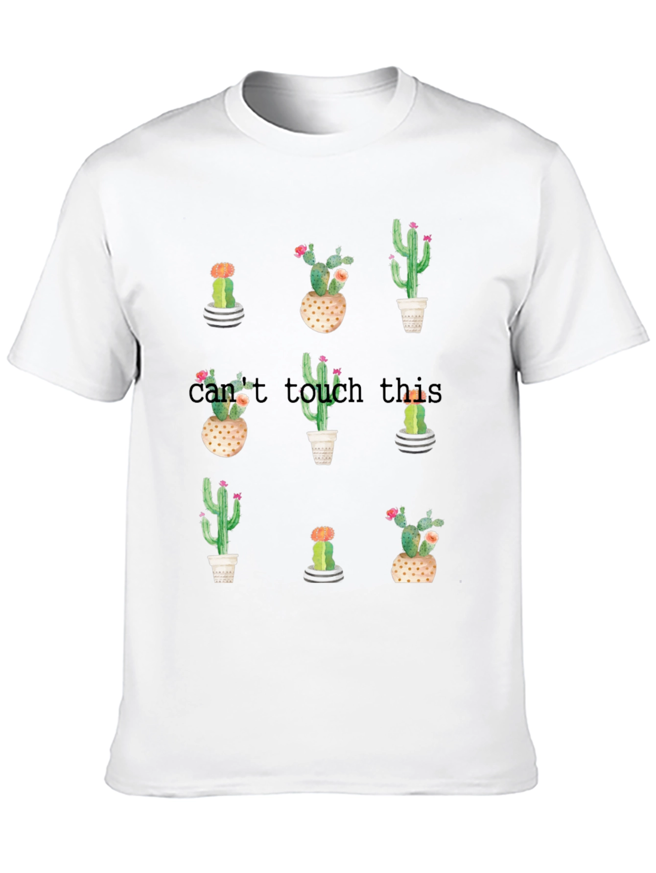 Cactus Plant Graphic Tee -  Trendy Crew Neck T-Shirt