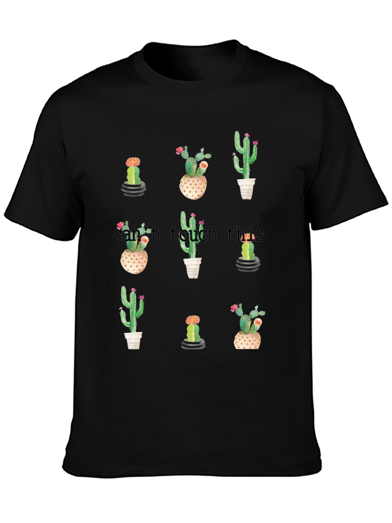 Cactus Plant Graphic Tee -  Trendy Crew Neck T-Shirt