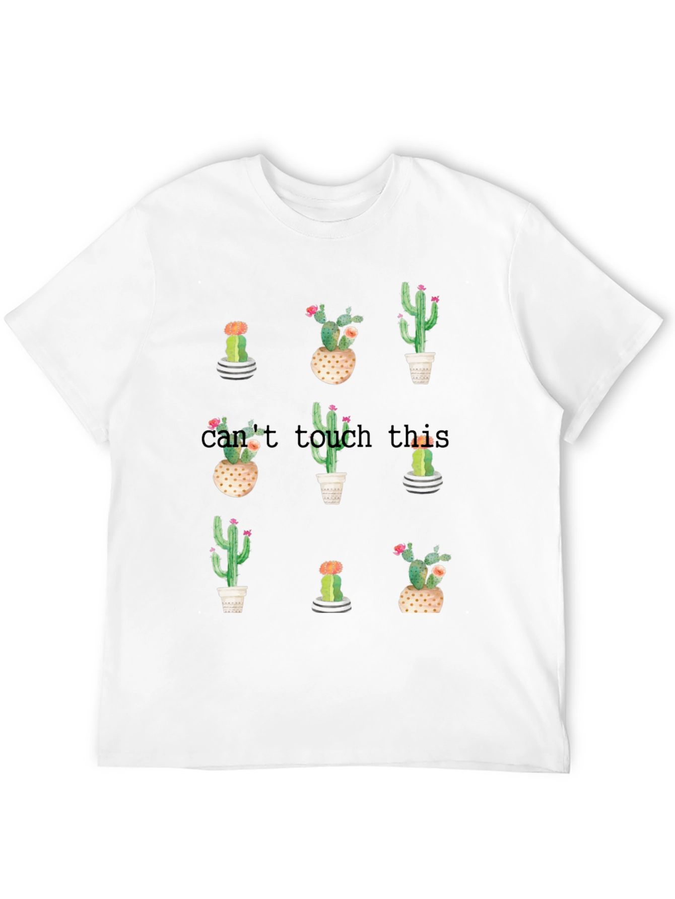 Cactus Plant Graphic Tee -  Trendy Crew Neck T-Shirt