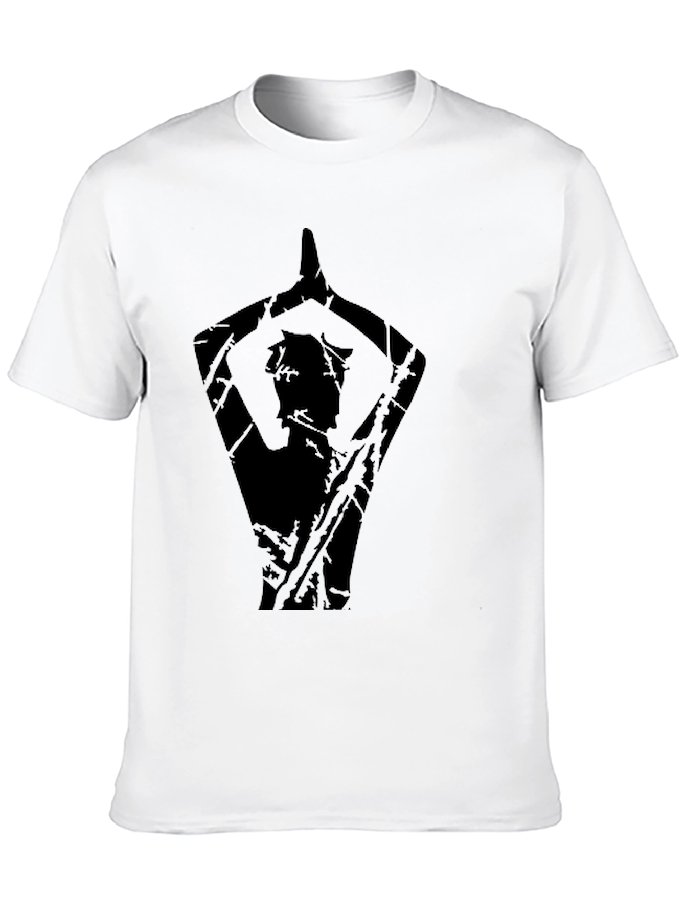 Mens Black Yoga Silhouette Graphic Tee