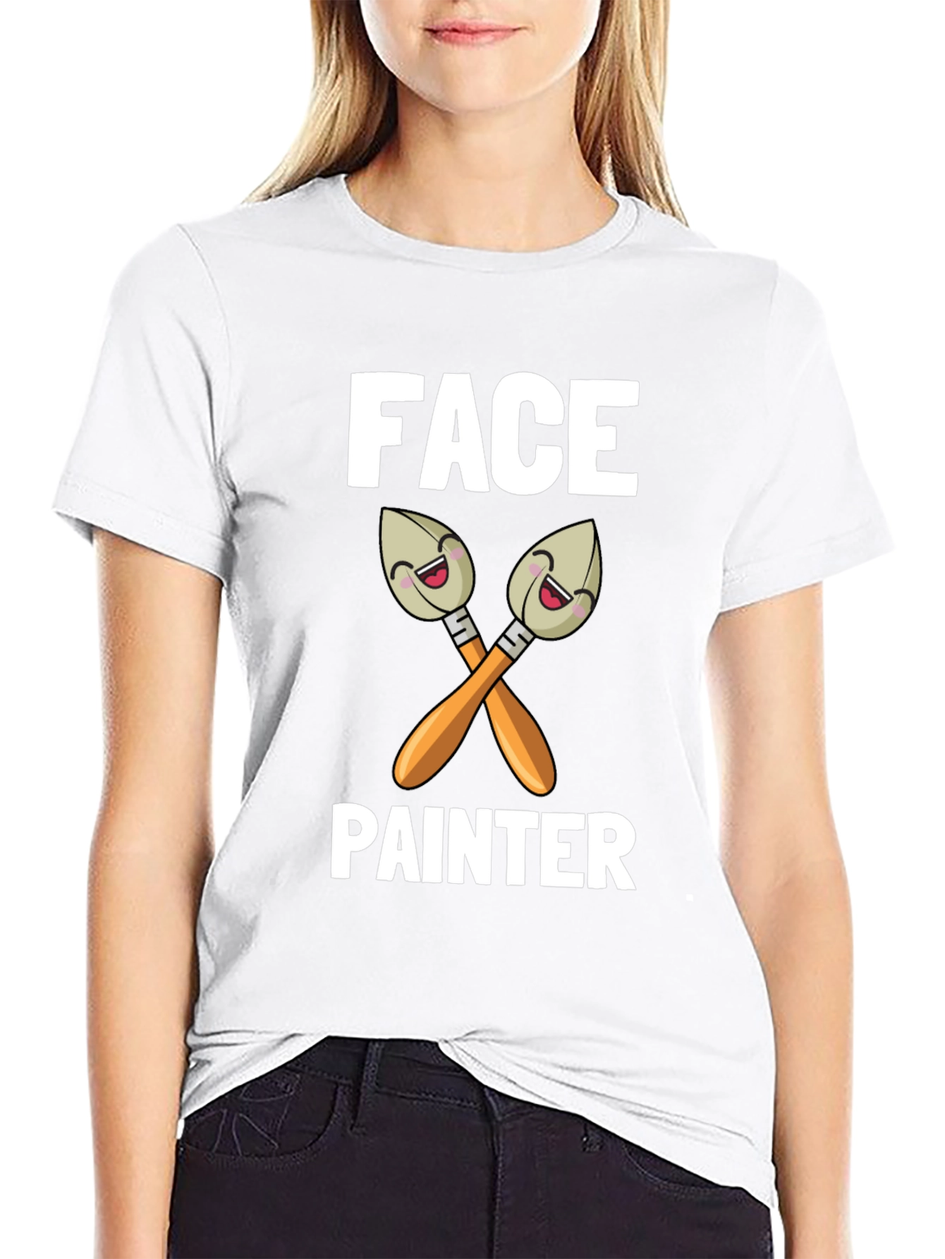 Face Painter Cartoon Brush Graphic T-Shirt