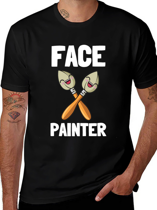 Face Painter Cartoon Brush Graphic T-Shirt