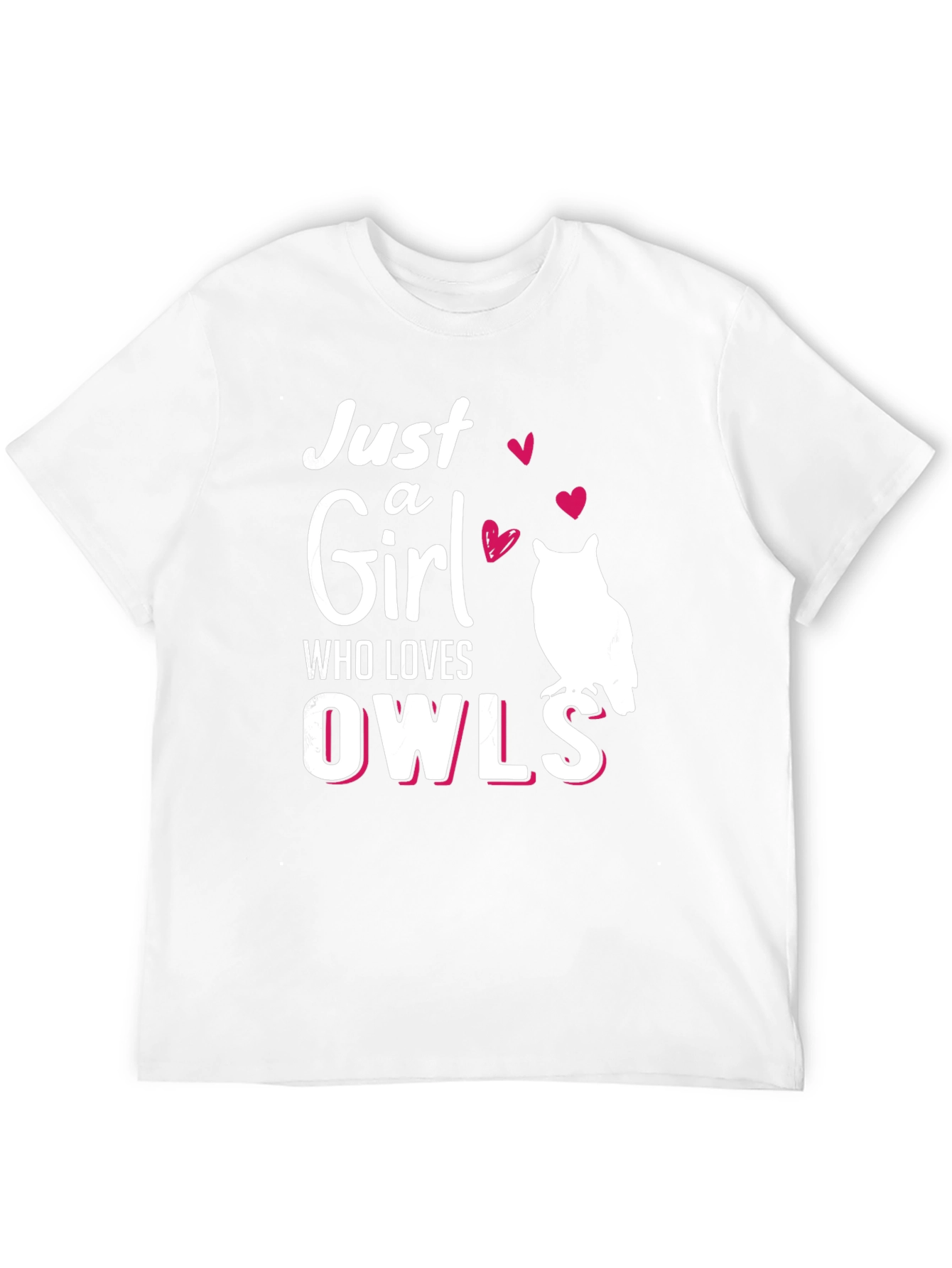 Just a Girl Who Loves Owls Black T-Shirt