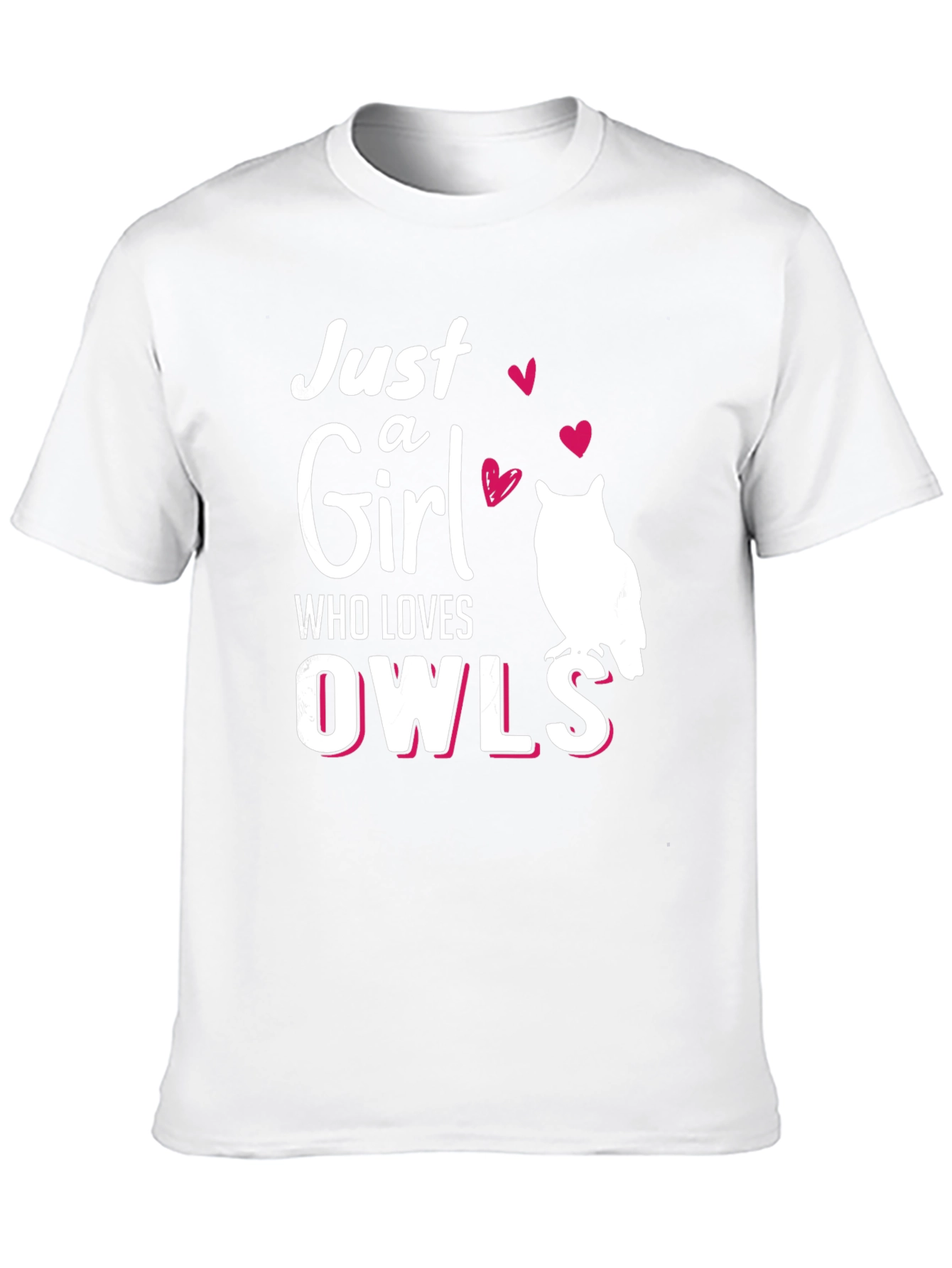 Just a Girl Who Loves Owls Black T-Shirt