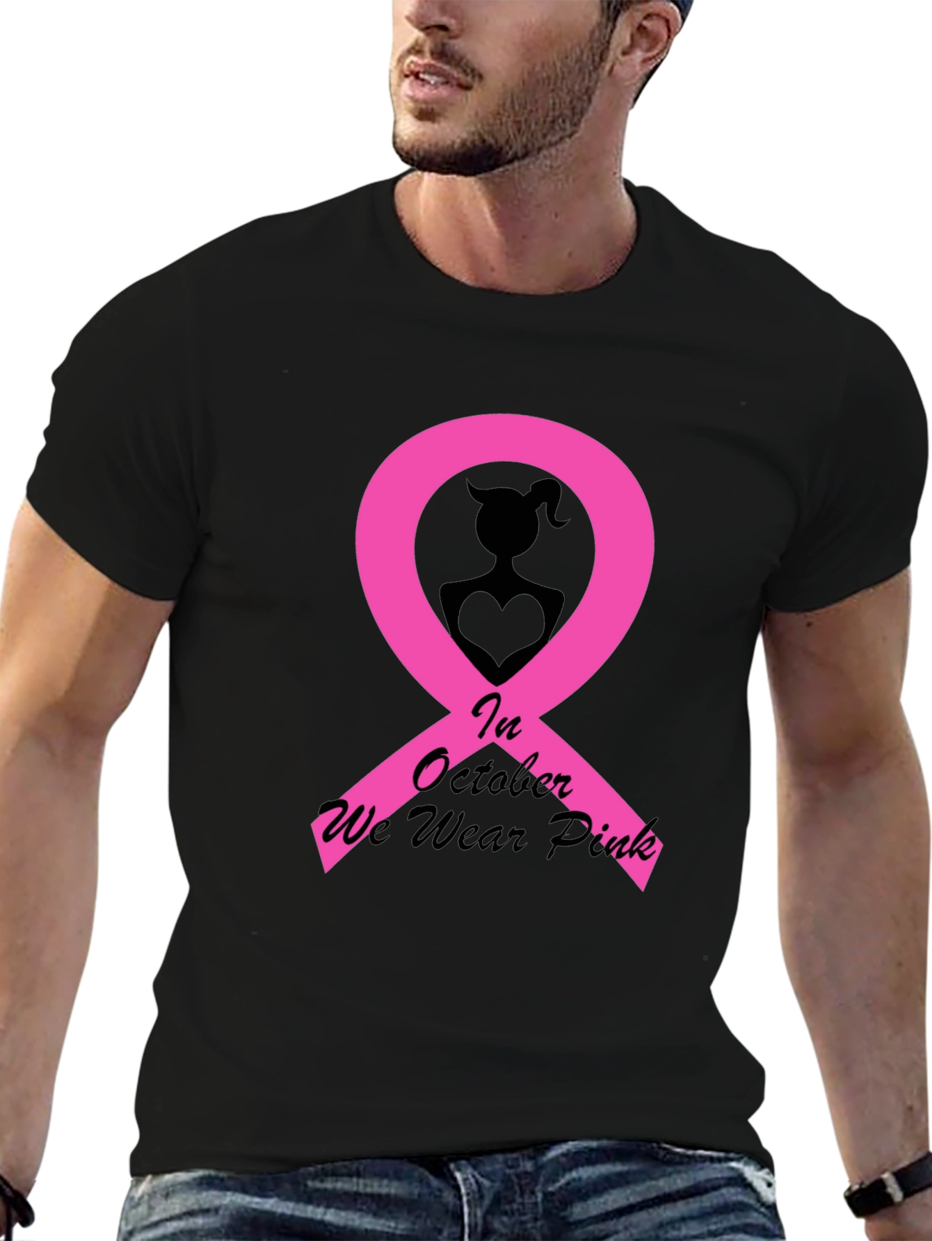 October Breast Cancer Awareness Pink Ribbon T-Shirt
