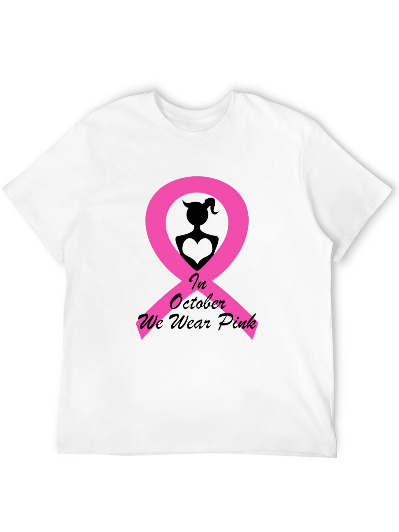 October Breast Cancer Awareness Pink Ribbon T-Shirt