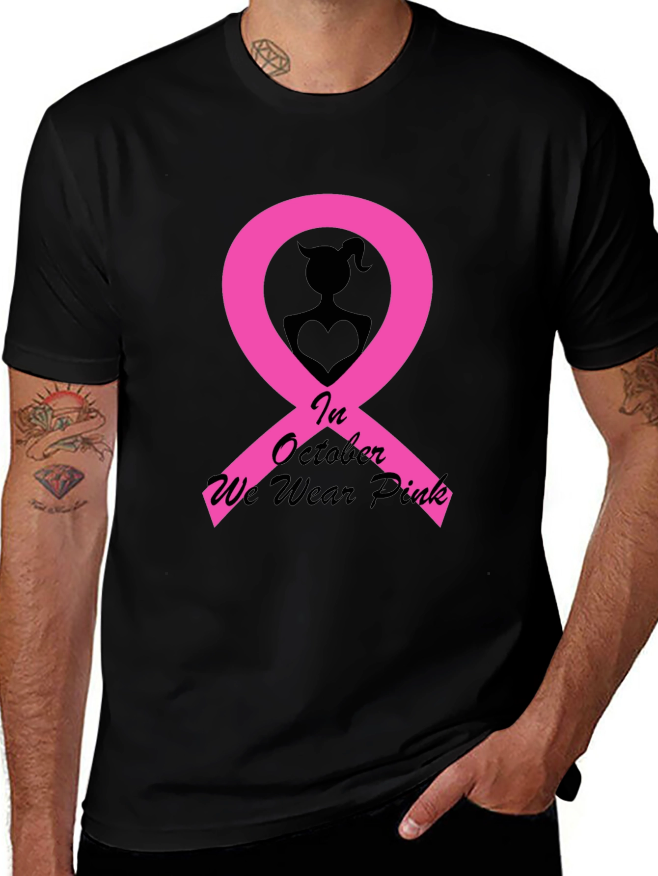 October Breast Cancer Awareness Pink Ribbon T-Shirt