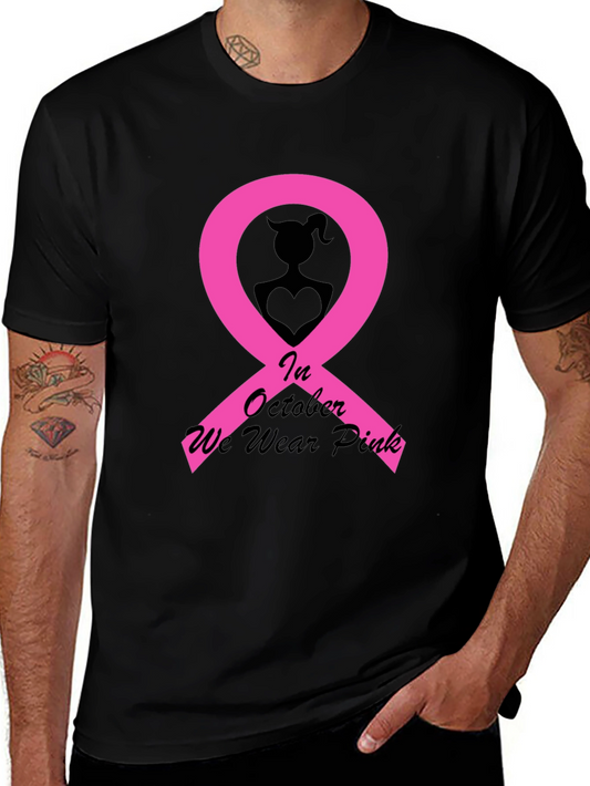 October Breast Cancer Awareness Pink Ribbon T-Shirt