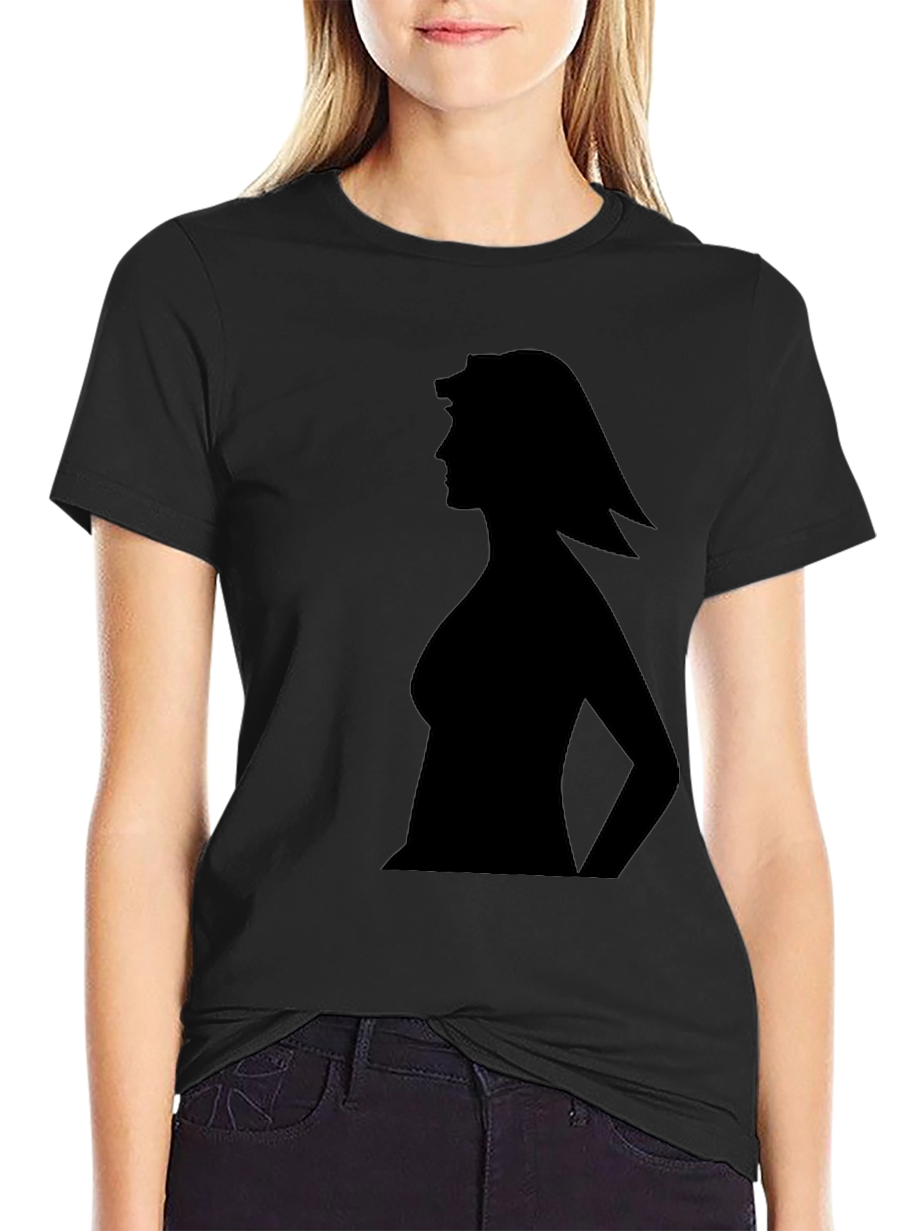 Silhouette Graphic T-Shirt - Black Cotton Tee