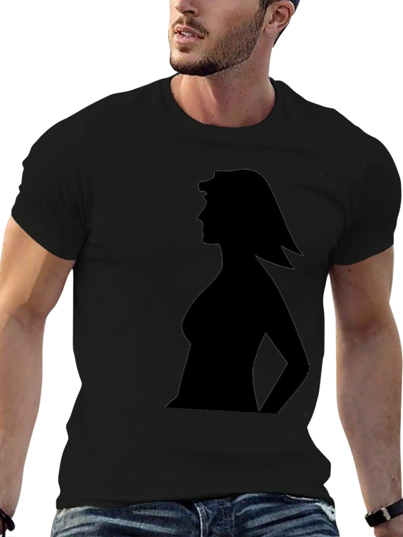 Silhouette Graphic T-Shirt - Black Cotton Tee