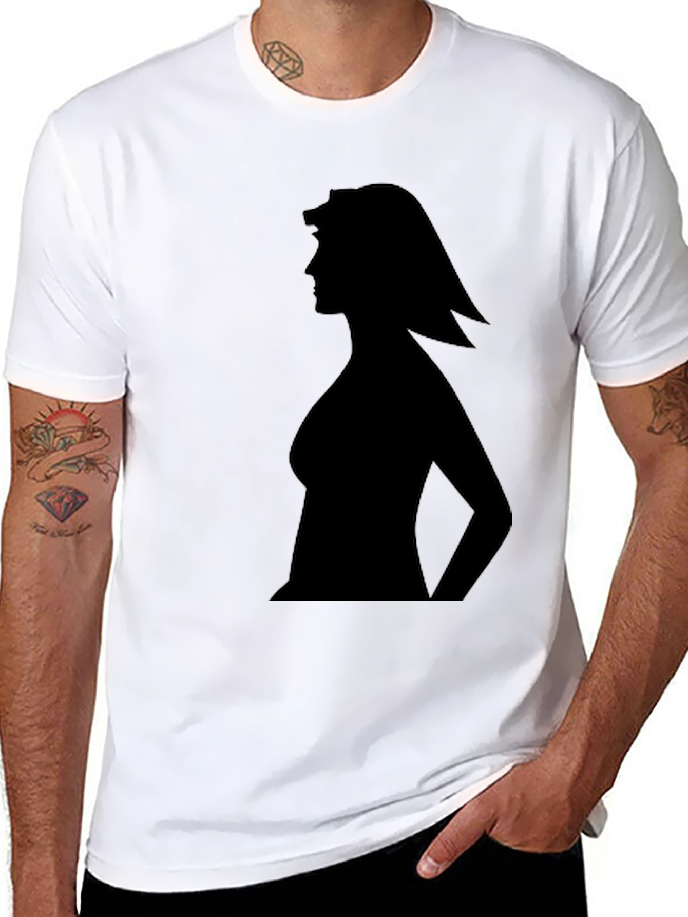 Silhouette Graphic T-Shirt - Black Cotton Tee