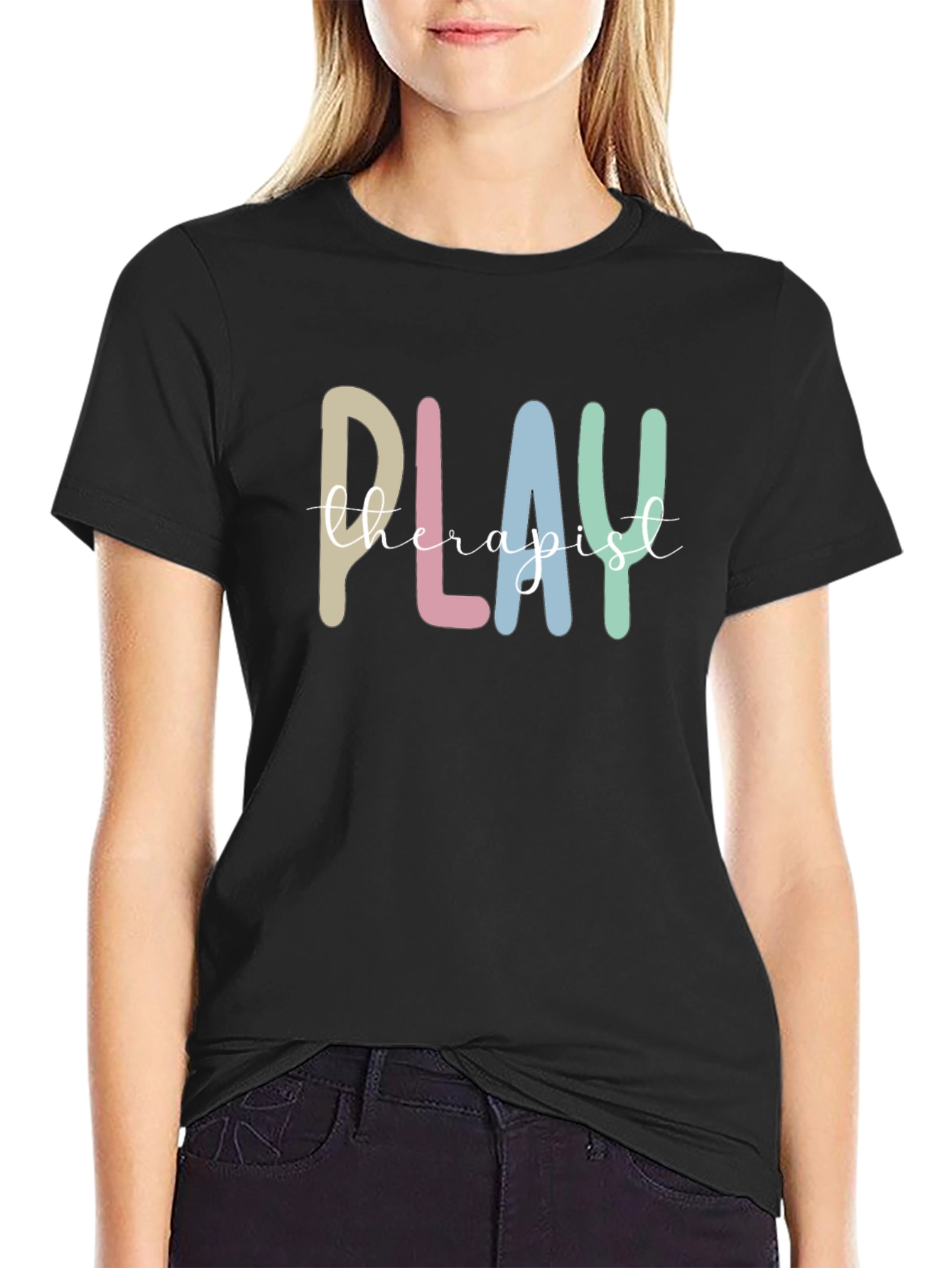 Play Therapist Graphic Tee - Comfortable Black T-Shirt