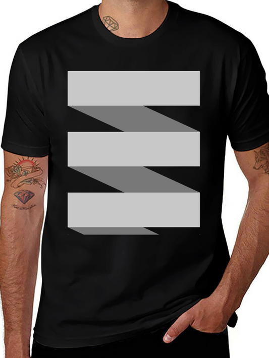 Abstract Ribbon Graphic T-Shirt - Modern Casual Style