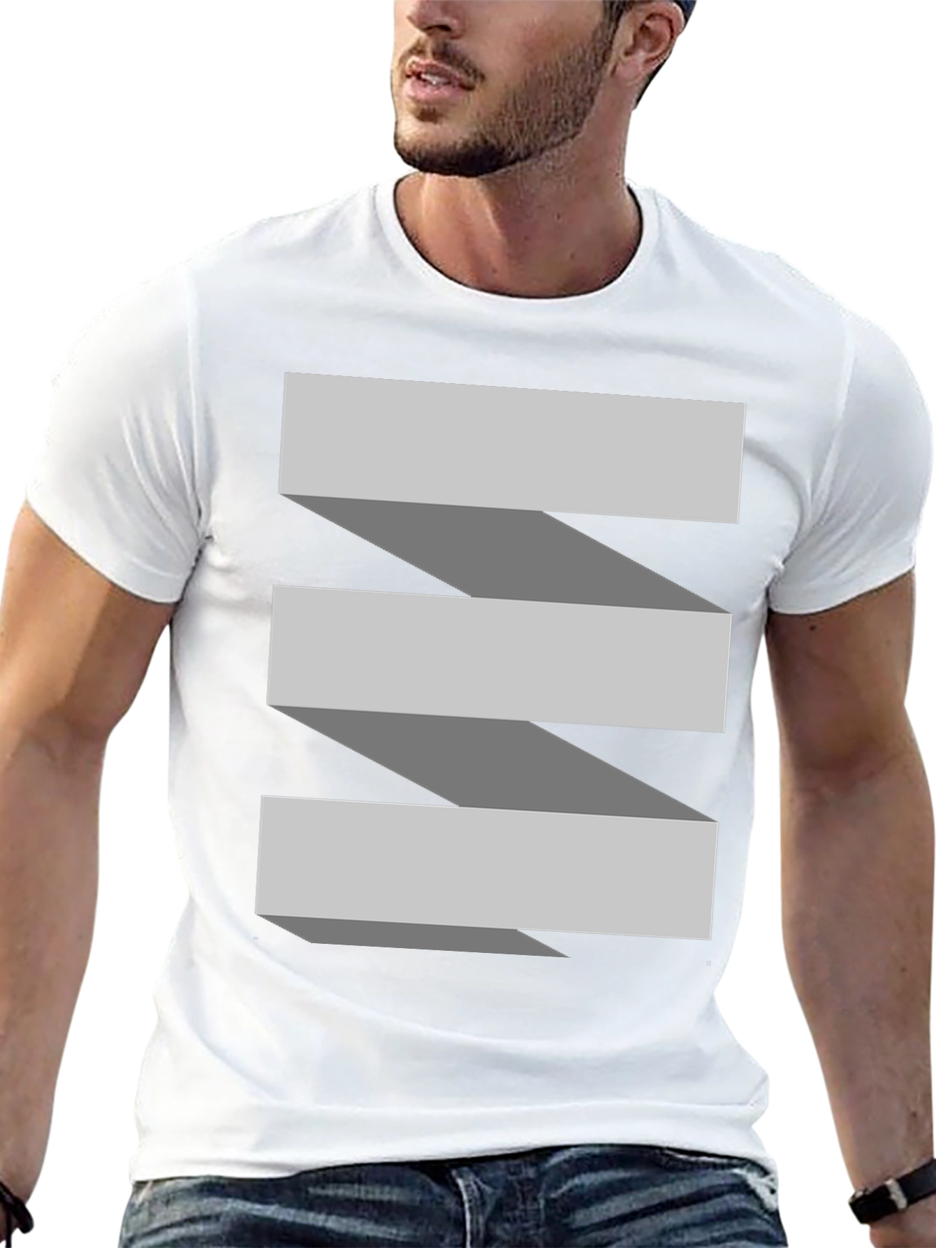 Abstract Ribbon Graphic T-Shirt - Modern Casual Style