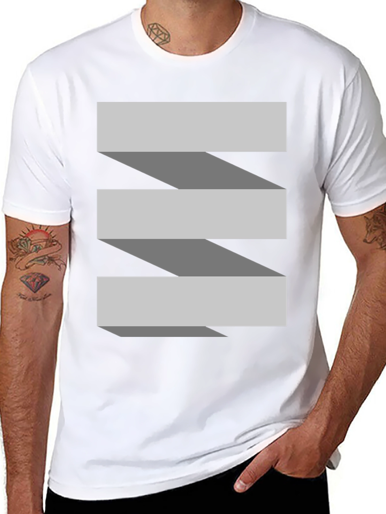 Abstract Ribbon Graphic T-Shirt - Modern Casual Style
