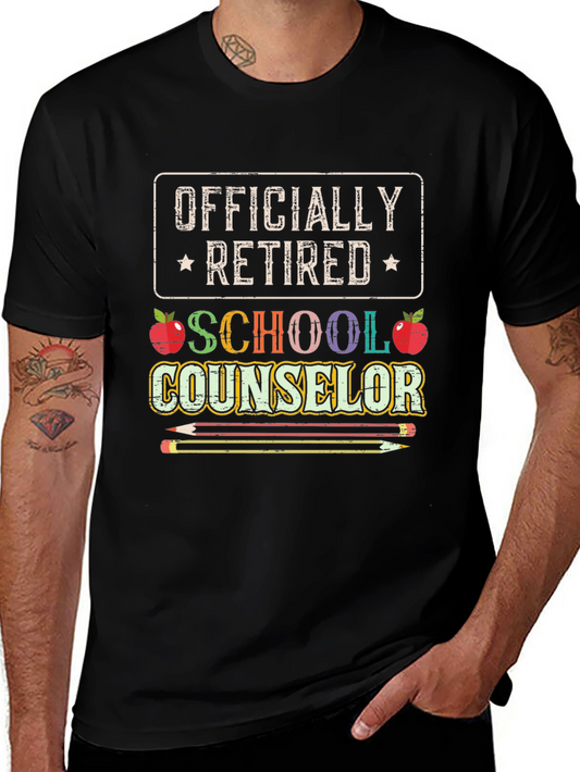 Officially Retired School Counselor Graphic T-Shirt