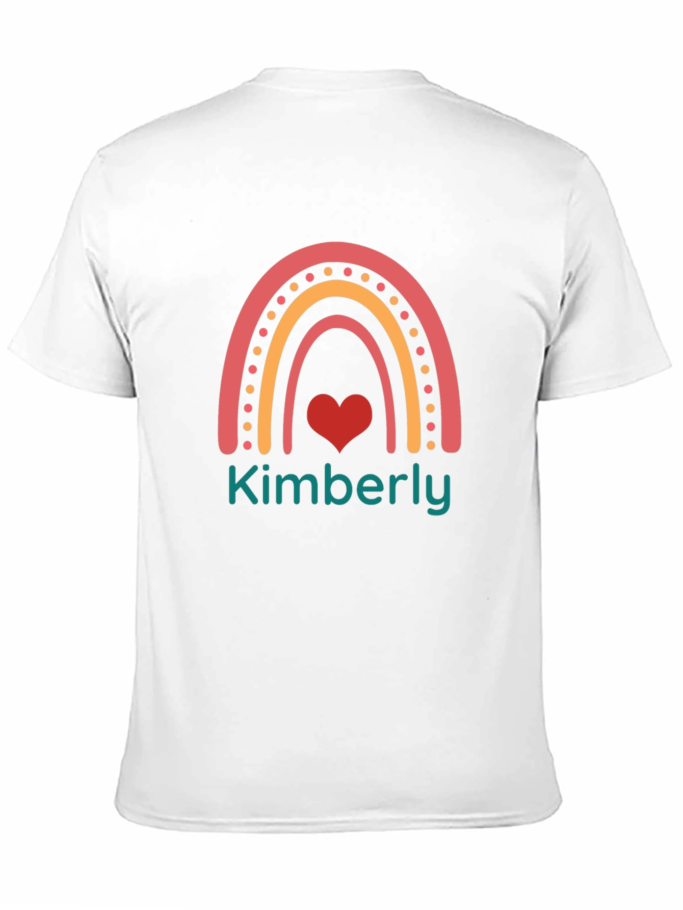 Kimberly Rainbow Heart Black T-Shirt
