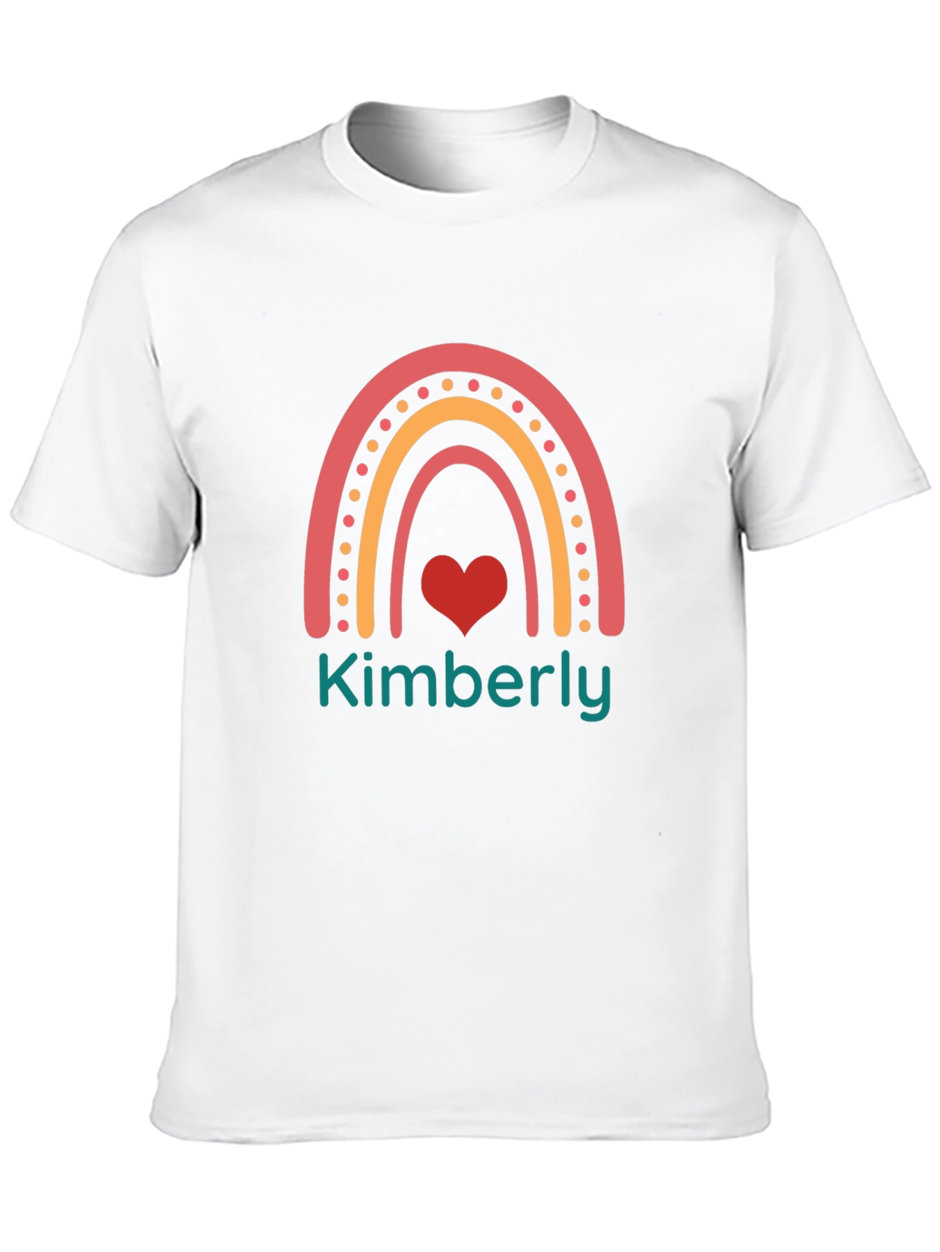 Kimberly Rainbow Heart Black T-Shirt
