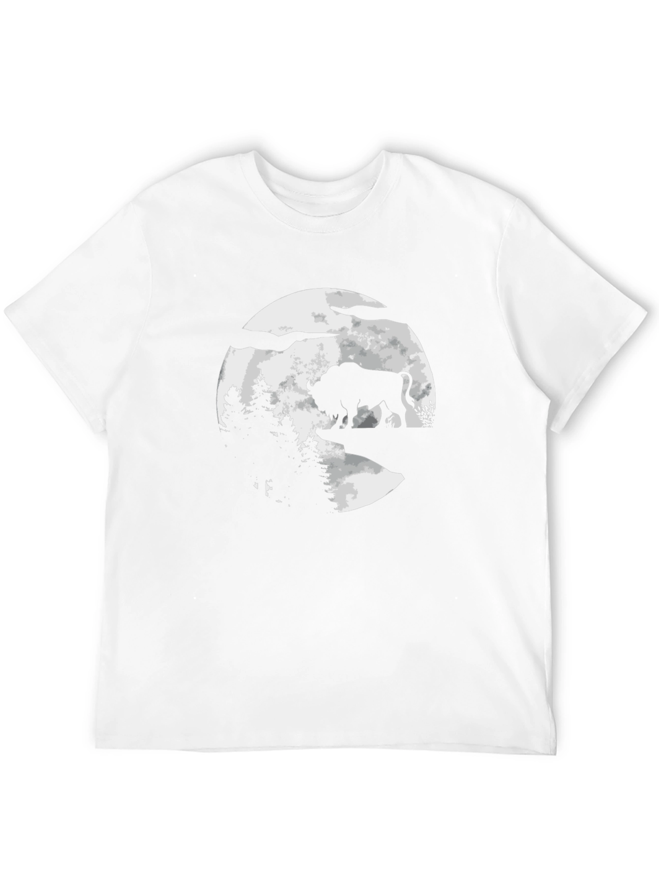 Bison Moon Graphic Tee - Nature Inspired Black T-Shirt