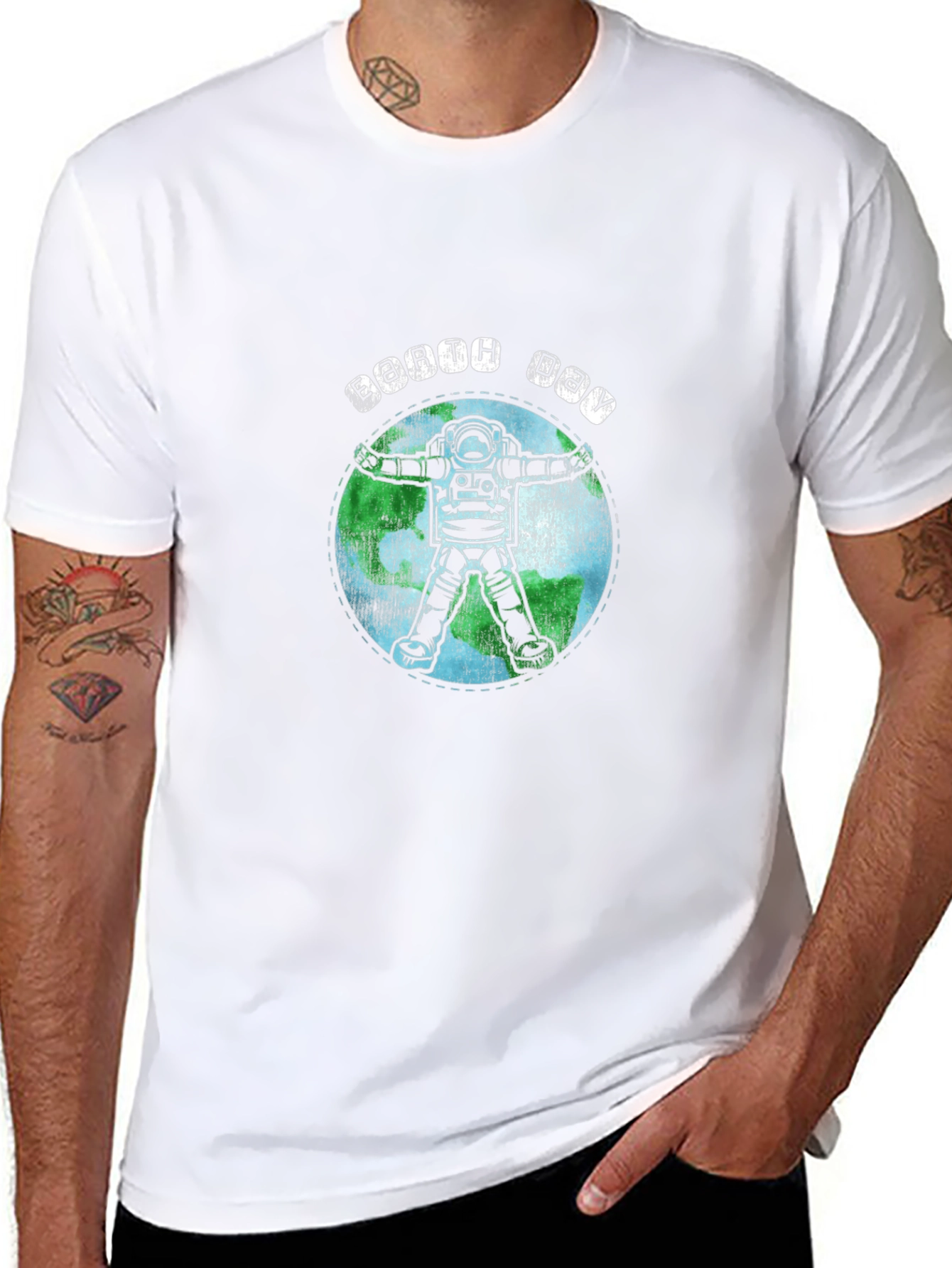 Earth Day Astronaut Graphic Tee - Black Unisex Shirt