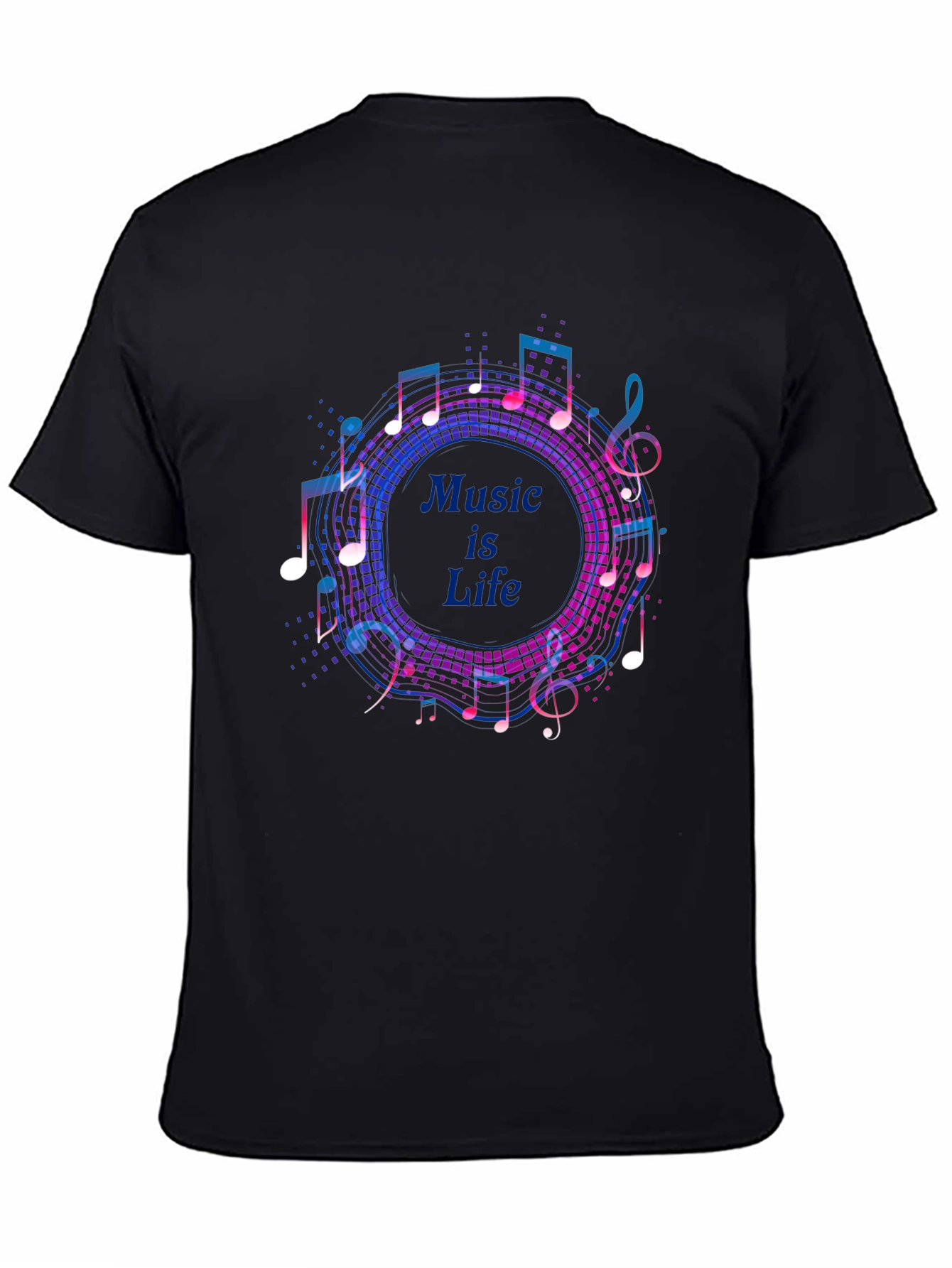 Music is Life Graphic Tee - Mens Black T-Shirt