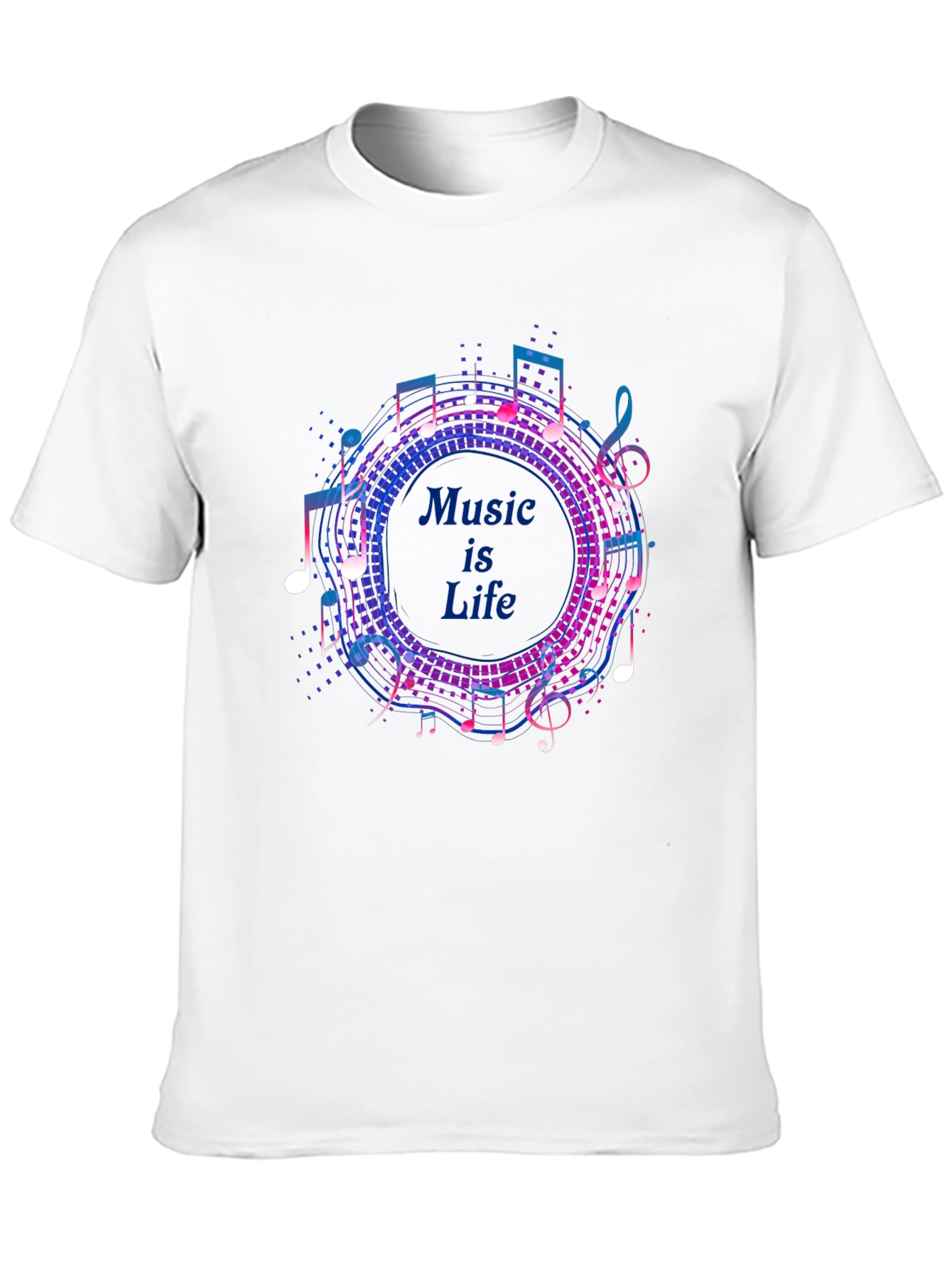 Music is Life Graphic Tee - Mens Black T-Shirt