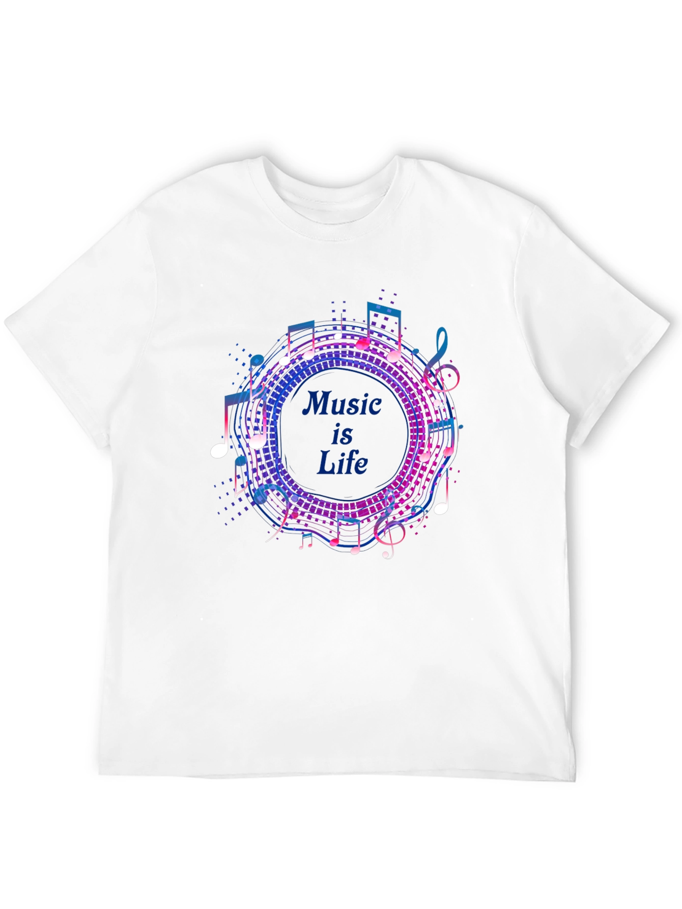 Music is Life Graphic Tee - Mens Black T-Shirt