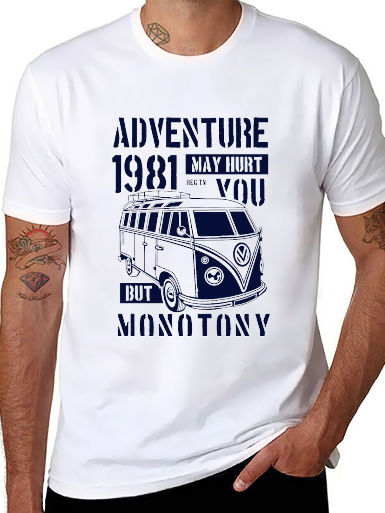 Adventure Awaits T-Shirt: 1981 VW Bus Design