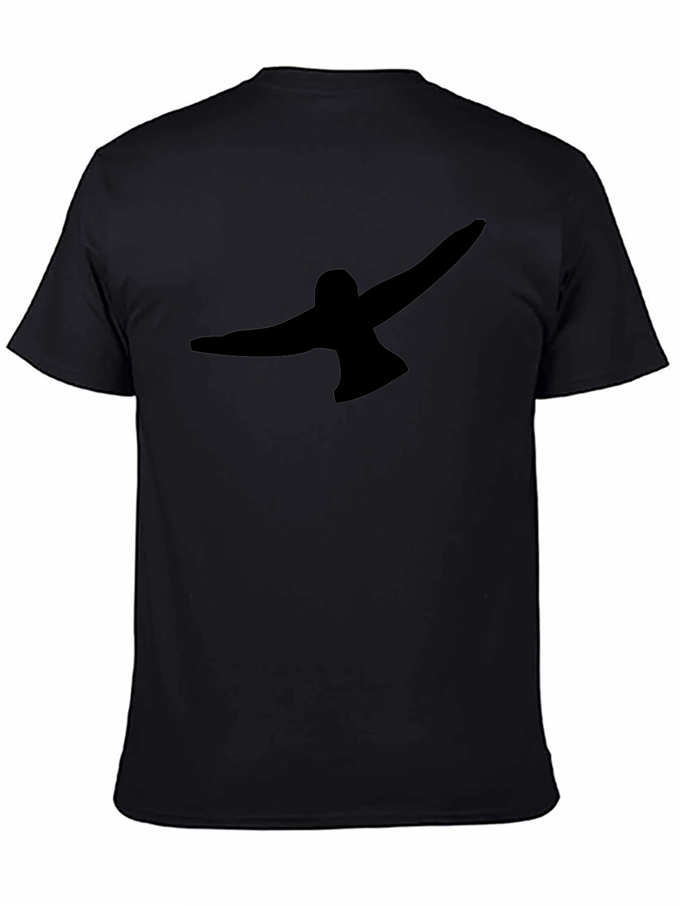 Black T-Shirt with Abstract Bird Graphic