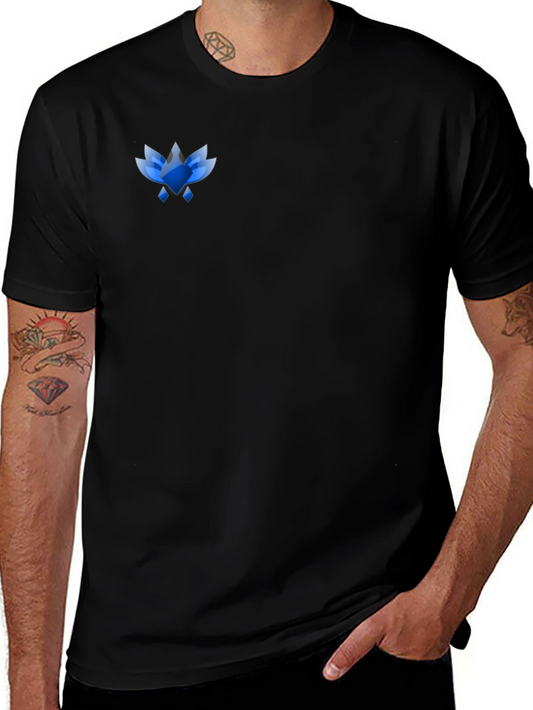 Mens Black Tee with Abstract Blue Graphic
