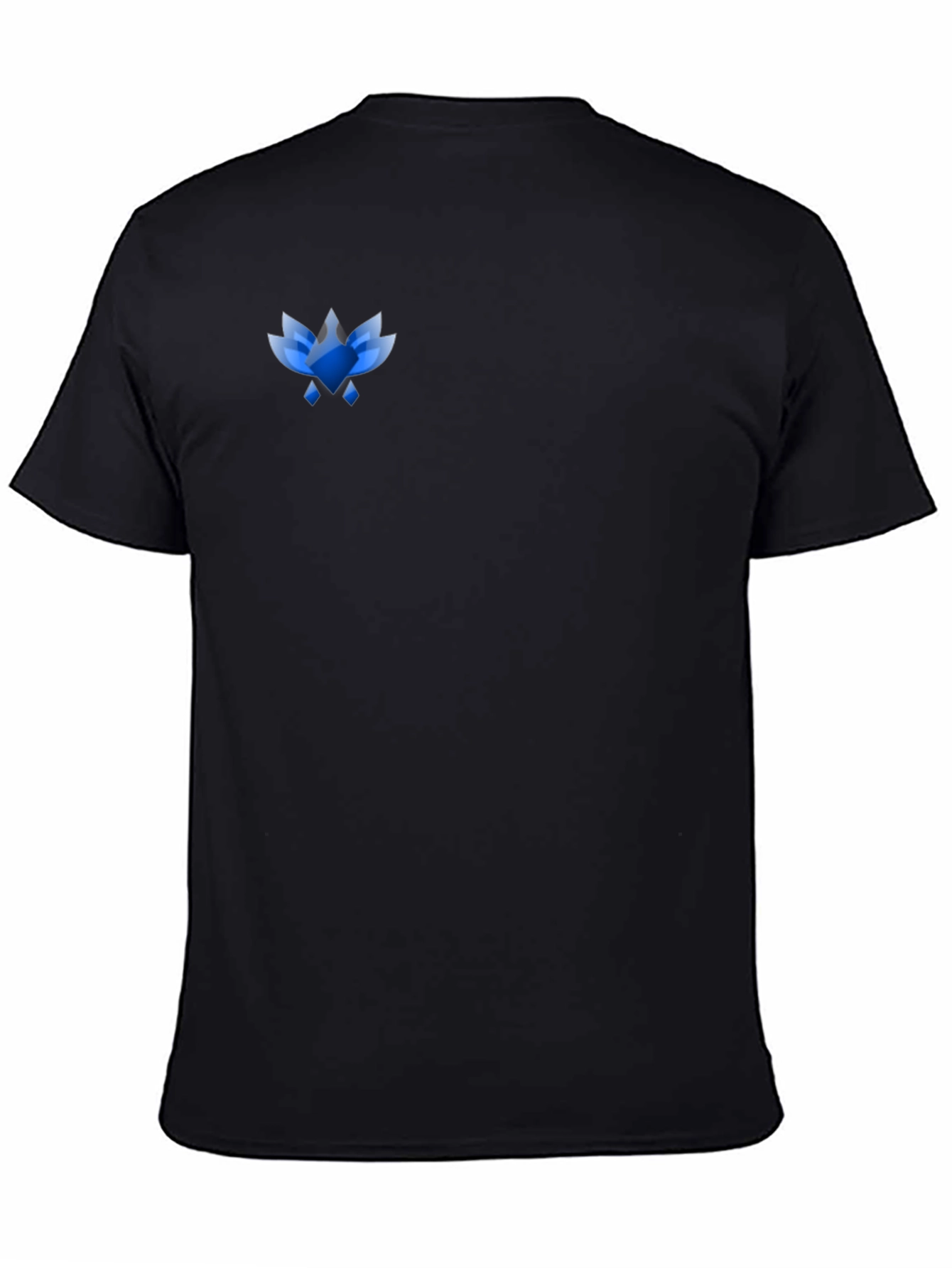 Mens Black Tee with Abstract Blue Graphic