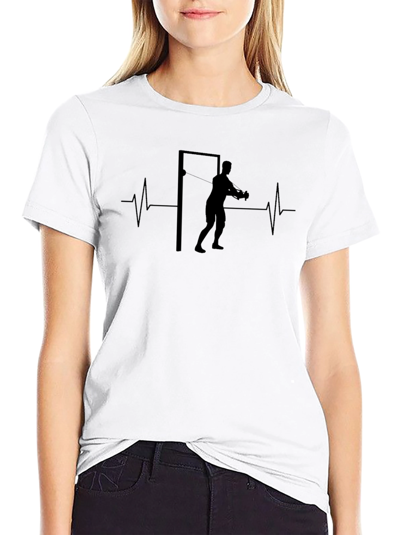 Workout Heartbeat T-Shirt - Black