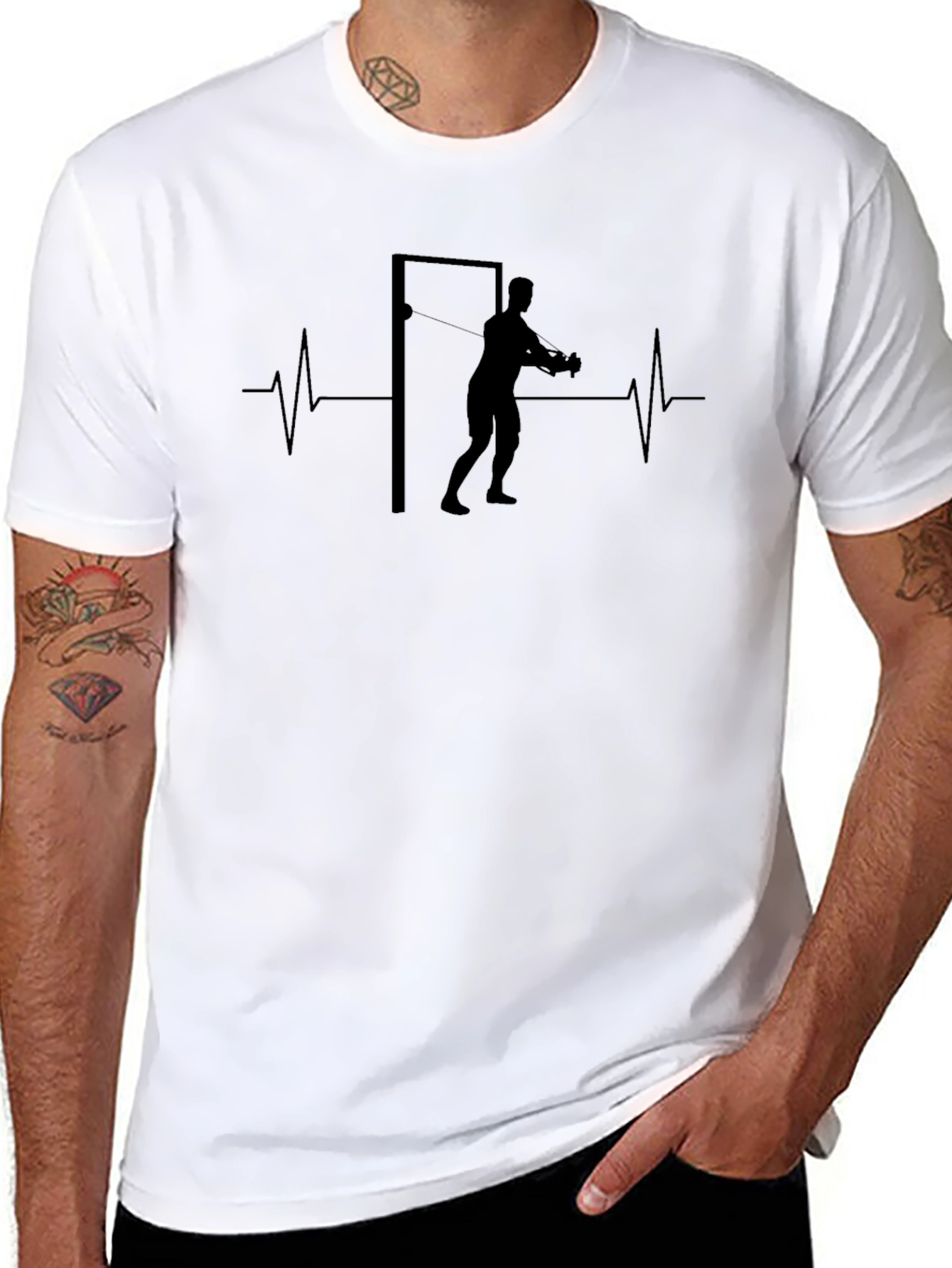 Workout Heartbeat T-Shirt - Black