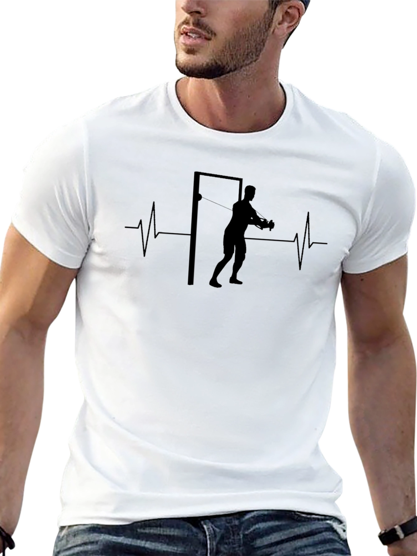 Workout Heartbeat T-Shirt - Black